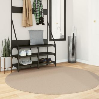 vidaXL Vidaxl - Alfombra De Pelo Corto Suave Lavable Huarte Arena &Oslash; 160 Cm