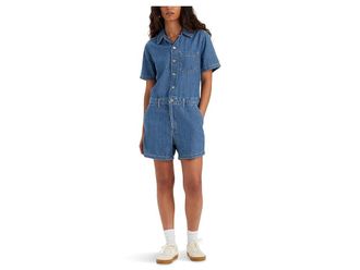 Levi's Short Sleeve Heritage Romper Womens Jumpsuit & Rompers One Piece Playday : LG, Cotton