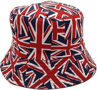 Generic Union Jack Bucket Hat,Flags Print,One Size,Unisex,Cotton,Reversible,Great Britain,UK Multicolour