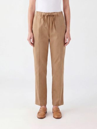 Semicouture Mid-Rise Slim Fit Cotton Trousers with Drawstring