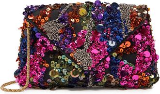 Dries Van Noten Embellished Satin Clutch - Orange - One Size