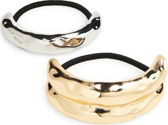 Tasha Assorted 2-Pack Ponytail Holders in Gold/Silver at Nordstrom