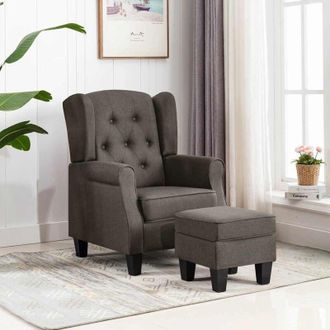vidaXL Sill&oacute;n Con Reposapi&eacute;s De Tela Gris Taupe Vidaxl