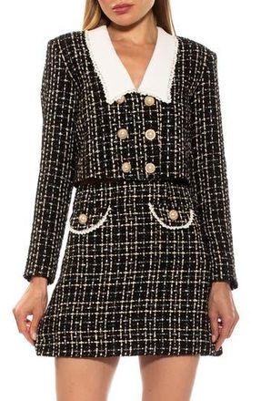 Alexia Admor Aurelia Tweed Crop Jacket in Black/white at Nordstrom Rack, Size 10