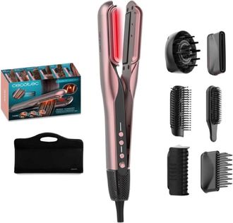 Cecotec Cecotec Plancha De Pelo Con Aire - Placas Vibratorias - 6 Accesorios - Airlisse 6in1 Itwerk Black. 1000w, 112000rpm