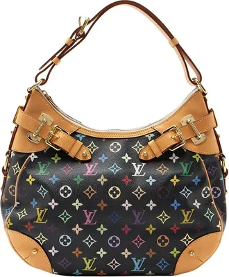 Louis Vuitton Black Monogram Multicolore Greta Hobo (Authentic Pre-Loved)