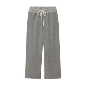The Great. Wide Leg Cropped Sweatpant - female - THE GREAT - Cropped Trousers - Gray - XS - Trousers
