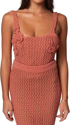 JLUXLABEL Beachside Crochet Tank in Orange at Nordstrom, Size X-Large