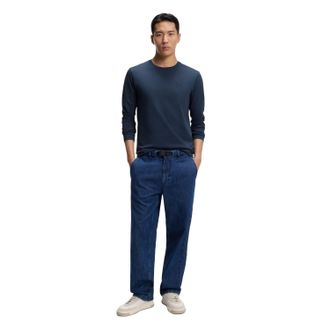 HUGO BOSS Heren Logo Regular T-Shirt (Blauw)
