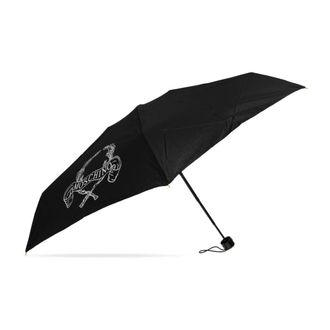 Moschino Accessoires, unisex, Zwart, ONE Size, Polyester, Kleine vouwparaplu met logo