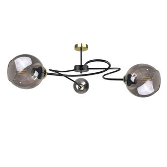 Netlighting Blom Multi Arm Semi Flush Ceiling Light Black 65cm 3x E27