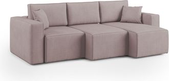Divani.Store Morfeo Sof&aacute; Con Asiento Extra&iacute;ble En Tela Impermeable 245 Cm Rosa