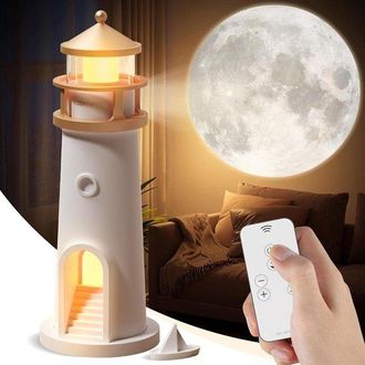 OEM L&aacute;mpara De Noche Con Proyector De Luna - Proyector Led De Galaxia Para Ni&ntilde;os, L&aacute;mpara Decorativa Atmosf&eacute;rica Con Forma De Faro