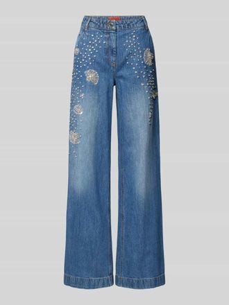 Max & Co. Wide Leg Jeans mit Applikationen Modell Moriana in Jeansblau, Größe 31