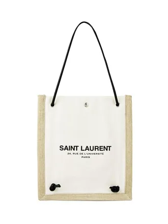 Saint Laurent Mens Universite Logo Flat Crossbody Bag White >
