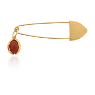 Jil Sander Brooches, female, Yellow, Size: ONE SIZE Brass Brooch