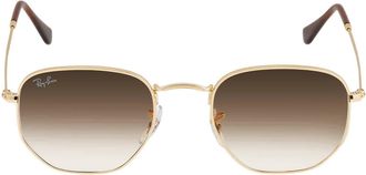 Ray-Ban Hexagonal Light Brown Gradient Unisex Sunglasses RB3548 001/51 51