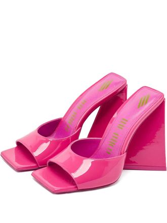 The Attico 110mm Devon patent-leather sandals - Pink