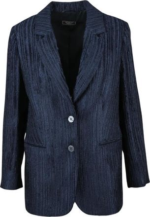 PESERICO Fluwelen Jas - Dames - Blazers - Blauw - S - Polyester - Jassen