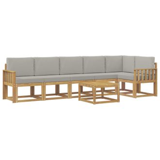 vidaXL Conjunto De Sof&aacute;s De Exterior 7 Pcs Blanco Y Gris Claro Vidaxl