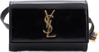 Saint Laurent Kate gelakte heuptas met monogram - Zwart