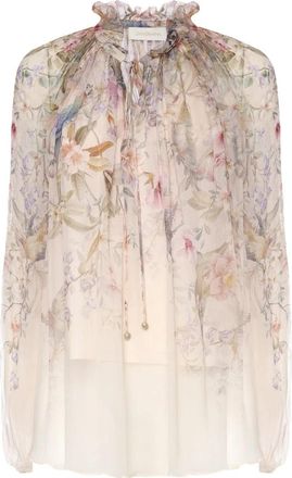 Zimmermann Rebellion Billow Blouse - Dames - Blouses - Beige - M - Polyester - Overhemden