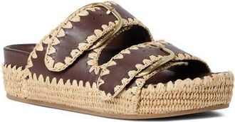 Loeffler Randall Nico Slide Sandal in Chocolate/natural at Nordstrom, Size 10.5