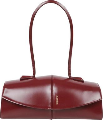 Jil Sander Linea Schoudertas - Dames - Schoudertassen - Rood - ONE Size - Leer - Tassen