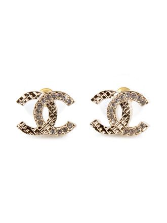 Chanel 2000s oorbellen met interlocking CC-logo - Goud