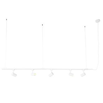 QAZQA Qazqa Moderno Sistema De Riel Colgante Inteligente Blanco Monof&aacute;sico Con 5 Gu10 Wifi - Jeana Acero Alargada Adecuado Para Led Max. 5 X 4.5 Watt