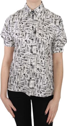 Dolce & Gabbana Muziekinstrument Print Zijde Shirt