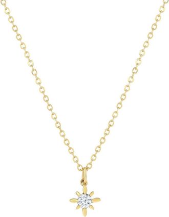 Set & Stones Geneva 14k Gold Diamond Necklace in Yellow Gold at Nordstrom, Size 16