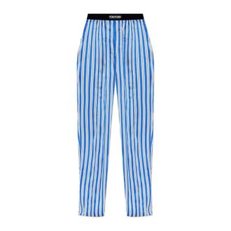 Tom Ford Pyjamas, male, Blue, Size: 2XL Printed Stretch Satin Pyjama Pant
