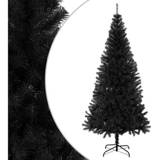 vidaXL &Aacute;rbol De Navidad Artificial Con Soporte Pvc Negro 210 Cm Vidaxl