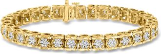 Ross-Simons Diamond Tennis Bracelet in 18kt Gold Over Sterling