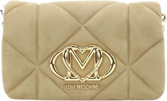 Love Moschino Embossed Quilted Schoudertas - Dames - Schoudertassen - Beige - ONE Size - Tassen