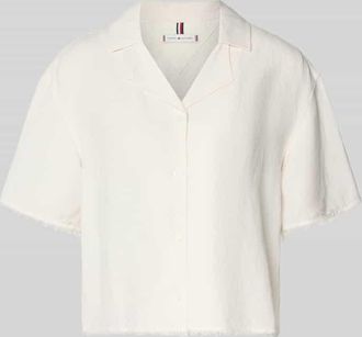 Tommy Hilfiger Boxy Fit Leinenbluse mit Viskose-Anteil in Weiss, Gr&ouml;&szlig;e XL