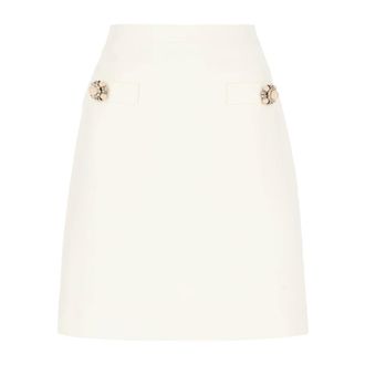 Valentino Garavani Short Skirts, female, White, Size: S Crepe Couture Skirt
