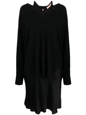 Twin-Set layered jumper dress - Black
