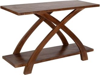 Wanderlust Deco Recibidor De Madera Artesanal Marr&oacute;n 122x45x76h Cm