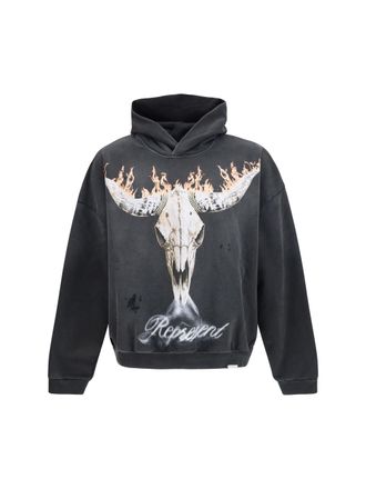 Represent Mens Hoodie British Cowboys Stained Black Cotton Sweatshirts Sweater