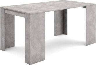 Skraut Home Mesa Consola Extensible, Mesa Comedor Plegable, 160, Para 8 Comensales, Comedor Y Cocina, Estilo Moderno, Gris Cemento - Skraut Home
