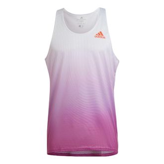 adidas Mens adidas Logo Reflective Logo Round Neck Running Sports Purple Vest HK9512