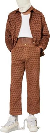 ERL Brown Logo Print Corduroy Jeans Size L