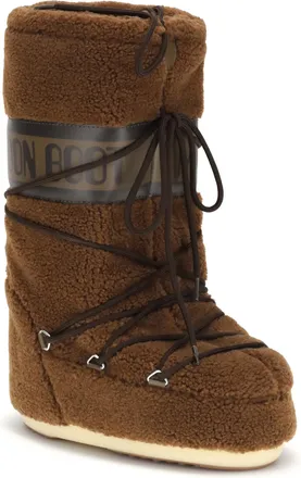 Moon Boot Womens Icon Teddy Boots Brown