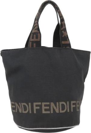 Fendi Pre-owned Bucket Bags, female, Black, Size: ONE SIZE Pre-owned Nylon Bucket Bag