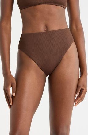 Sanctuary High Waist Bikini Bottoms in Espresso at Nordstrom, Size X-Large