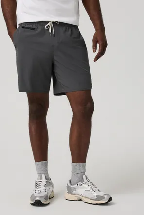 Vuori Clothing Banks Shorts Unlined 7 | Dark Pewter Slub Stripe | XS, Size Extra Small