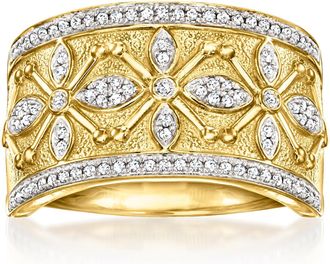 Ross-Simons Diamond Etruscan-Style Ring in 18kt Gold Over Sterling