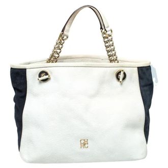 Carolina Herrera Tweedehands leren handtassen - Dames - Vintage Shopper - Wit - ONE Size - Leer - Vintage